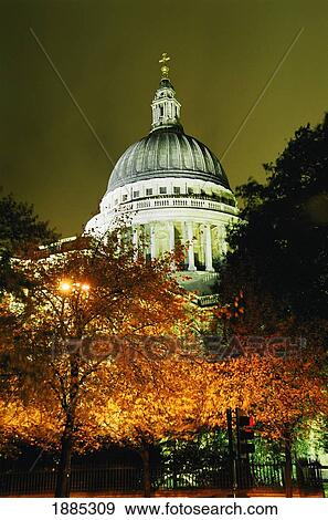 St Paul's Cathedral At Night With Trees View Large Photo Image Stock Photo - St Paul's Cathedral At Night With Trees. Fotosearch