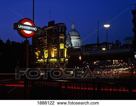 St. Paul's Cathedral, Pub, London Underground Sign At Dusk View Large Photo Image Stock Image - St. Paul's Cathedral, Pub, London Underground Sign At Dusk. Fotosearch