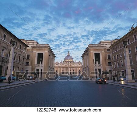 St. Peter's basilica and via della conciliazione; Rome, Lazio, Italy View Large Photo Image Stock Photo - St. Peter's basilica and via della conciliazione; Rome, Lazio, Italy. Fotosearch