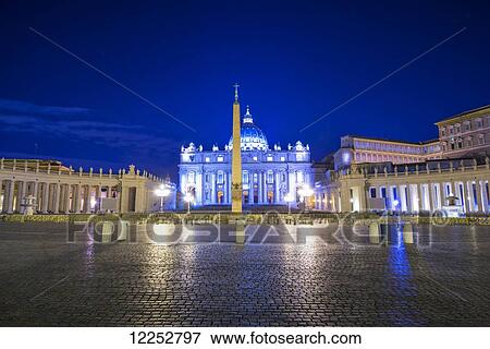 Stock Photo - St. Peter's Square and St. Peter's Basilica; Rome, Lazio, Italy. Fotosearch