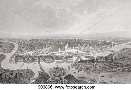 Stock Photograph - St. Petersburg, Russia In The 19Th Century. From The Age We Live In, A History Of The Nineteenth Century. Fotosearch