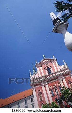 Stock Image - St. Ursula's Church In Ljubljana. Fotosearch