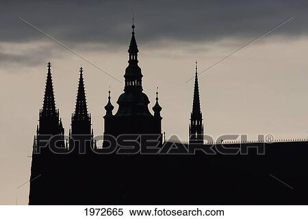Stock Photography - St. Vitus Cathedral At Dusk, Prague, Czech Republic. Fotosearch