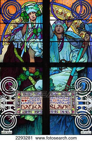 Stained galss window in St Vitus Cathedral designed by Alfons Mucha, Prague, Czech Republic, Europe View Large Photo Image Stock Image - Stained galss window in St Vitus Cathedral designed by Alfons Mucha, Prague, Czech Republic, Europe. Fotosearch