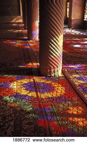 Stained Glass Reflections On Carpet On Nasir Al Malik Mosque View Large Photo Image Stock Image - Stained Glass Reflections On Carpet On Nasir Al Malik Mosque. Fotosearch
