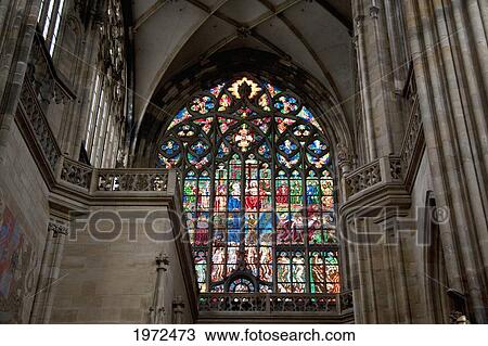 Stained Glass Window, Designed By Frantisek Kysela In The 1920S In St. Vitus Cathedral, Prague, Czech Republic View Large Photo Image Stock Image - Stained Glass Window, Designed By Frantisek Kysela In The 1920S In St. Vitus Cathedral, Prague, Czech Republic. Fotosearch
