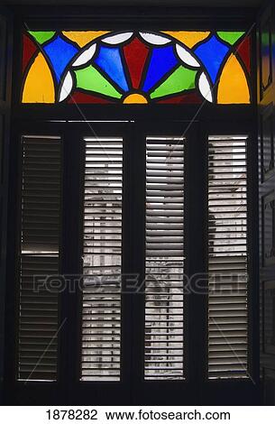 Stained Glass Windows And Shutters At Museo De Arte Colonial View Large Photo Image Stock Image - Stained Glass Windows And Shutters At Museo De Arte Colonial. Fotosearch