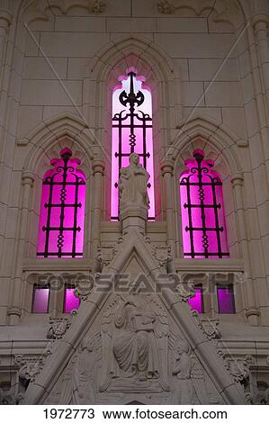 Stock Image - Stained Glass Windows Of The Peace Tower Memorial Chamber In The Centre Block Of The Parliament Buildings, Ottawa, Ontario, Canada. Fotosearch