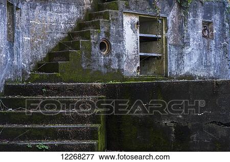 Stock Photo - Stairs at Fort Canby; Ilwaco, Washington, United States of America. Fotosearch