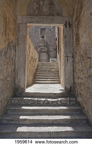 Picture - Stairs In The Old Town Of Dubrovnik, Dubrovnik-Neretva, Croatia. Fotosearch