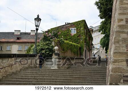 Stairs To The Prague Castle, Prague, Czech Republic View Large Photo Image Stock Image - Stairs To The Prague Castle, Prague, Czech Republic. Fotosearch