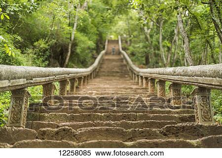 Stairs to Wat Banan; Battambang city, Cambodia View Large Photo Image Stock Photography - Stairs to Wat Banan; Battambang city, Cambodia. Fotosearch