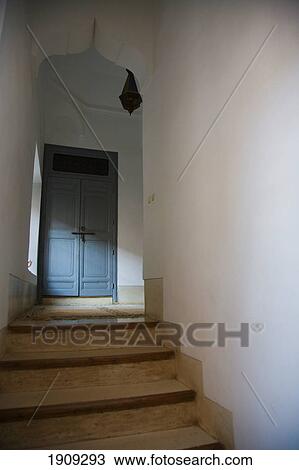 Stock Image - Stairway Of Riad Dar Hanane, Marrakesh, Morocco. Fotosearch