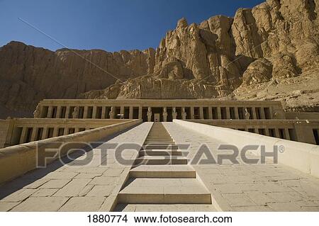 Picture - Stairway Up To Mortuary Temple Of Hatshepsut Or Deir El-Bahri. Fotosearch