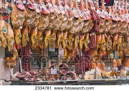 Stall In Mercado Central Selling Ham; Valencia, Spain View Large Photo Image Stock Image - Stall In Mercado Central Selling Ham; Valencia, Spain. Fotosearch