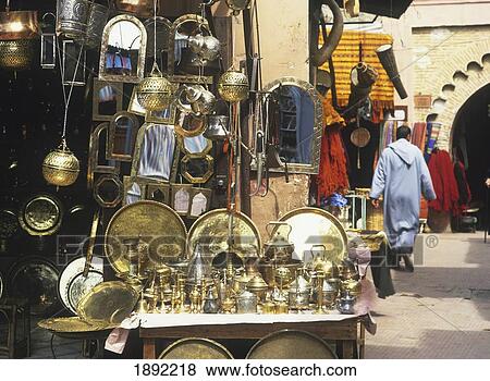 Stock Photo - Stall Selling Bronze Items In Street. Fotosearch