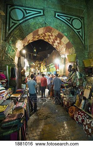 Stock Photograph - Stalls In Gateway In Khan El Khalili. Fotosearch