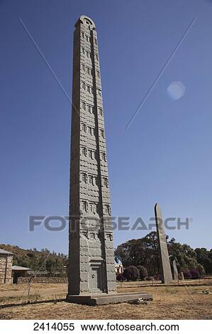 Stock Photography - Standing stele, Stele field; Axum, Tigray region, Ethiopia. Fotosearch