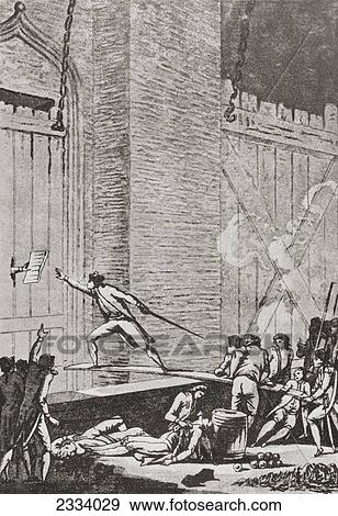 Stock Photo - Stanislas Maillard Bravely Climbing On A Plank Over The Dry Moat Surrounding The Fortress To Accept From One Of The Soldiers LaunayÃƒÂ¢Ã¢â€šÂ¬Ã¢â€žÂ¢S Capitulation Of The Bastille. Stanislas-Marie Maillard, 1763 ÃƒÂ¢Ã¢â‚¬Å¡Ã‚Â¬. Fotosearch