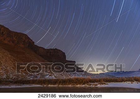 Star trails over Colorado Riverway Recreation Area near Moab; Utah, United States of America View Large Photo Image Stock Photograph - Star trails over Colorado Riverway Recreation Area near Moab; Utah, United States of America. Fotosearch