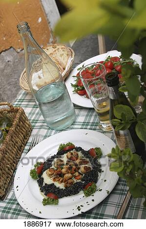 Starters On Plate In An Alfresco Restaurant View Large Photo Image Stock Photo - Starters On Plate In An Alfresco Restaurant. Fotosearch