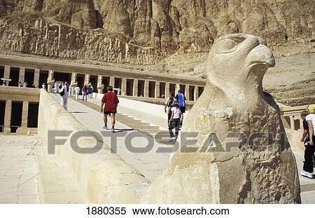 Statue And Walkway At Hatshepsut Temple, Low Angle View View Large Photo Image Stock Photography - Statue And Walkway At Hatshepsut Temple, Low Angle View. Fotosearch