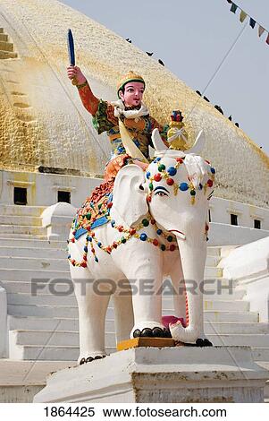 Statue At Bodhnath Stupa In Kathmandu; Kathmandu, Nepal View Large Photo Image Stock Photography - Statue At Bodhnath Stupa In Kathmandu; Kathmandu, Nepal. Fotosearch