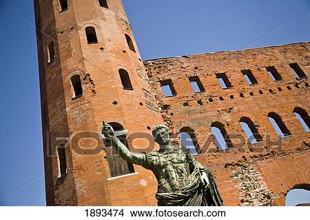 Picture - Statue At Porta Palatina. Fotosearch