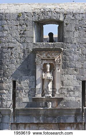 Stock Photo - Statue At The Pile Gate, Dubrovnik, Dubrovnik-Neretva, Croatia. Fotosearch