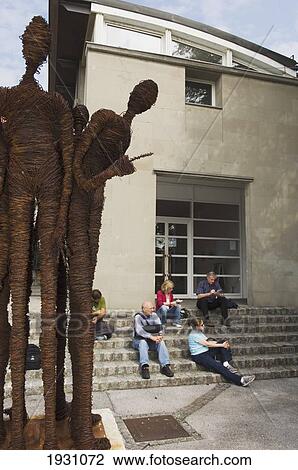 Stock Image - Statue Five organic perils outside the old synagogue in the Jewish quarter of Maribor. Slovenia, Maribor, Slovenia.. Fotosearch