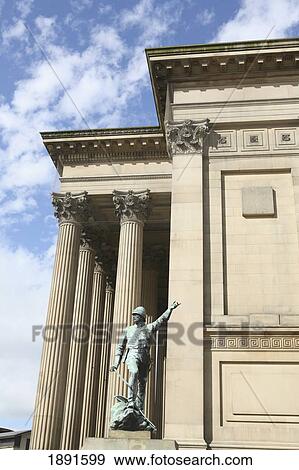 Stock Photo - Statue In Front Of St George's Hall. Fotosearch