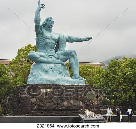 Statue in Nagasaki Peace Park; Nagasaki, Japan View Large Photo Image Picture - Statue in Nagasaki Peace Park; Nagasaki, Japan. Fotosearch