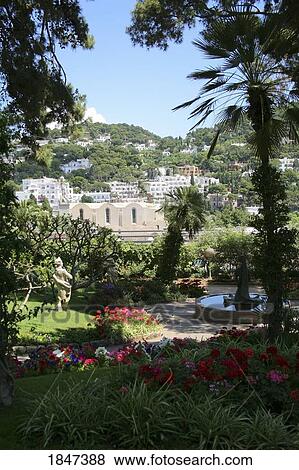 Stock Photo - Statue In Park; Capri, Italy. Fotosearch