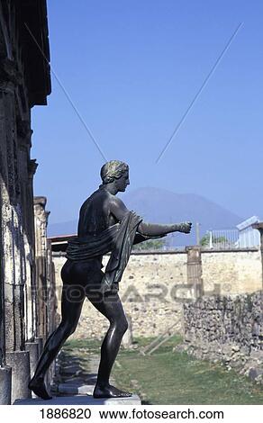 Stock Image - Statue In Temple Of Apollo In Pompeii. Fotosearch