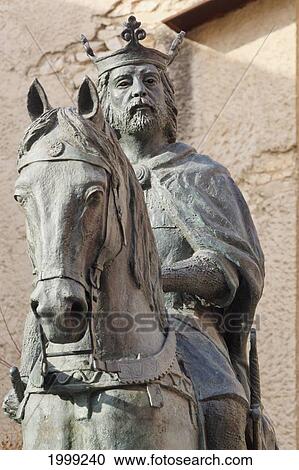 Stock Image - Statue Of Alfonso Viii King Of Castille; Cuenca Cuenca Province Castilla-La Mancha Spain. Fotosearch