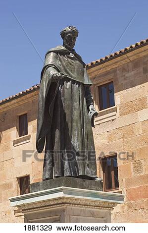 Statue Of Augustinian Friar Fray Luis Ponce De León By Nicasio Sevilla In Front Of The Escuelas Mayores Or University Building; Salamanca, Salamanca Province, Spain View Large Photo Image Stock Photo - Statue Of Augustinian Friar Fray Luis Ponce De León By Nicasio Sevilla In Front Of The Escuelas Mayores Or University Building; Salamanca, Salamanca Province, Spain. Fotosearch