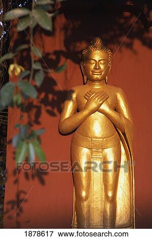 Stock Photo - Statue Of Buddha At Wat Bo Temple. Fotosearch