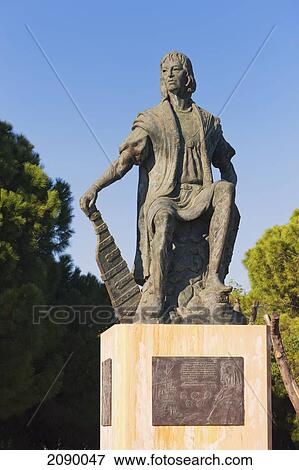 Statue Of Christopher Columbus At La Rabida Monastery; Huelva Province, Andalusia, Spain View Large Photo Image Stock Photo - Statue Of Christopher Columbus At La Rabida Monastery; Huelva Province, Andalusia, Spain. Fotosearch