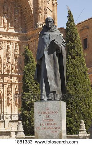 Statue Of Francisco De Vitoria In Front Of The 16Th Century Dominican Convent Of Saint Stephen; Salamanca, Salamanca Province, Spain View Large Photo Image Stock Image - Statue Of Francisco De Vitoria In Front Of The 16Th Century Dominican Convent Of Saint Stephen; Salamanca, Salamanca Province, Spain. Fotosearch