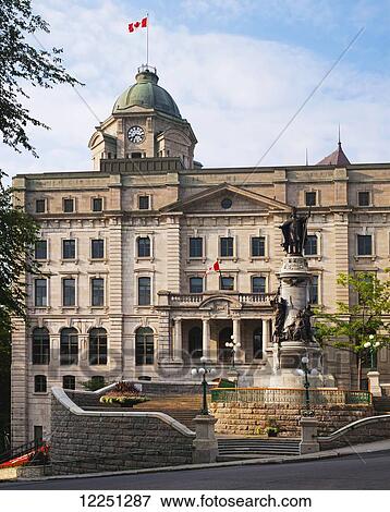 Stock Photo - Statue of Francois-Xavier de Montmorency-Laval in front of Quebec City post office in Old Quebec City; Quebec City, Quebec, Canada. Fotosearch