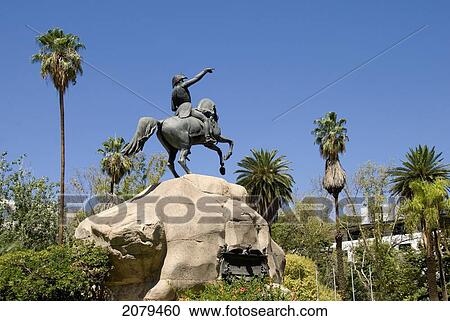 Stock Image - Statue Of General San Martin; Mendoza Argentina. Fotosearch