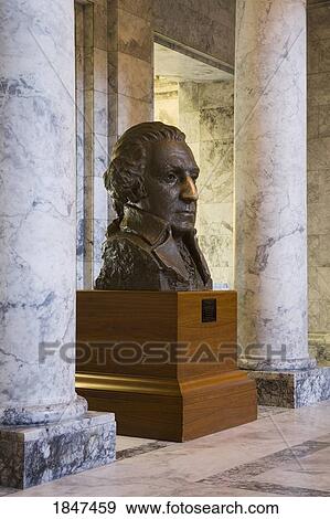 Stock Photo - Statue Of George Washington, State Capitol; Olympia, Washington, Usa. Fotosearch