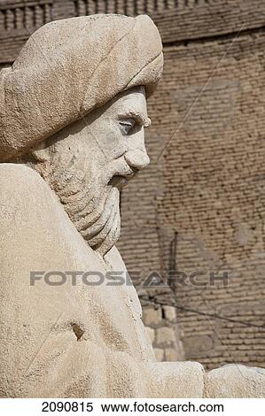 Stock Photography - Statue Of Ibn Al-Mistawfi Which Guards The Entrance To The Erbil Citadel, Erbil, Iraqi Kurdistan, Ira. Fotosearch