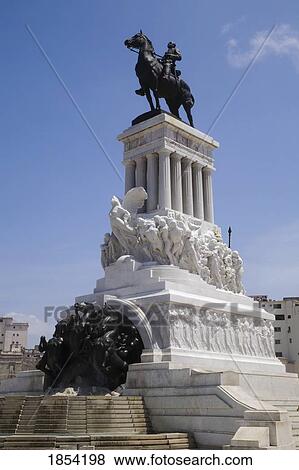Stock Photo - Statue Of Jose Marti On Horseback; Havana, Cuba. Fotosearch