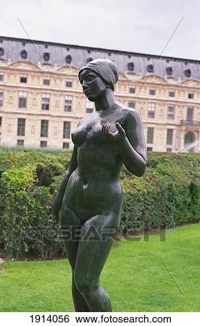 Stock Photograph - Statue Of Maid In Tuileries Gardens. Fotosearch