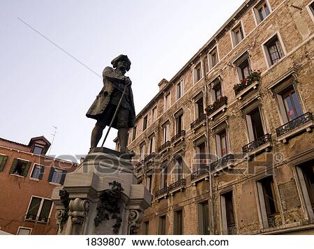 Statue Of Man; Venice, Italy View Large Photo Image Stock Photo - Statue Of Man; Venice, Italy. Fotosearch