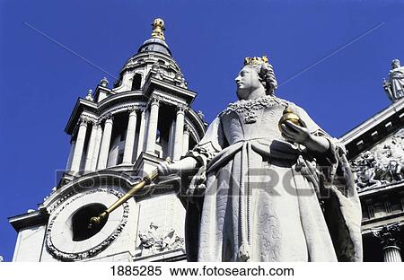 Statue Of Queen Victoria In Front Of St Pauls Cathedral View Large Photo Image Stock Photography - Statue Of Queen Victoria In Front Of St Pauls Cathedral. Fotosearch