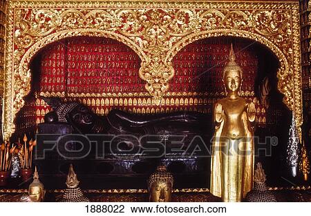 Stock Image - Statue Of Reclining Buddha. Fotosearch