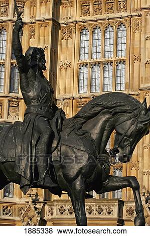 Statue Of Richard The Lion Heart Outside The Houses Of Parliament, Close Up View Large Photo Image Stock Photo - Statue Of Richard The Lion Heart Outside The Houses Of Parliament, Close Up. Fotosearch