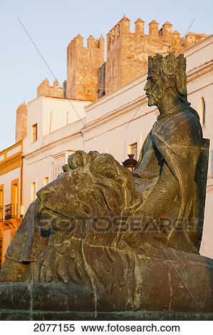 Stock Photography - Statue Of Sancho El Bravo; Tarifa Cadiz Andalusia Spain. Fotosearch